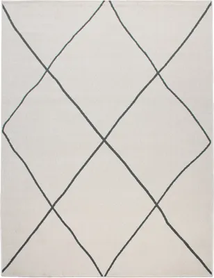 Produktbild von TT Home Wohnzimmer Teppich Mit Modernem Skandinavischem Rauten Design Kurzflor, In Weiß Größe 120x170 cm