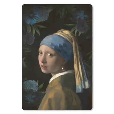 Produktbild von MuchoWow® Mauspad Mousepad Das Mädchen mit dem Perlenohrring - Johannes Vermeer - Blumen 18x27 cm - Mousepads - Maus Mat - Pad - Mausunterlage