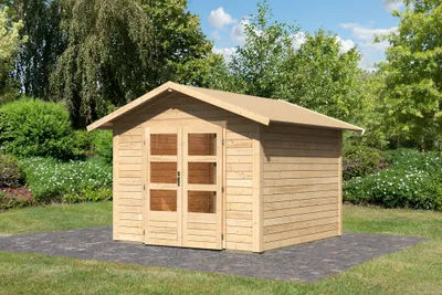 Produktbild von Karibu Gartenhaus Gerätehaus Talkau 6 naturbelassen 274x274x234 cm