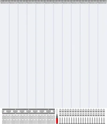 Produktbild von 183x244cm Streifenvorhang Lamelle Lamellenvorhang PVC Transparent 2mm dick