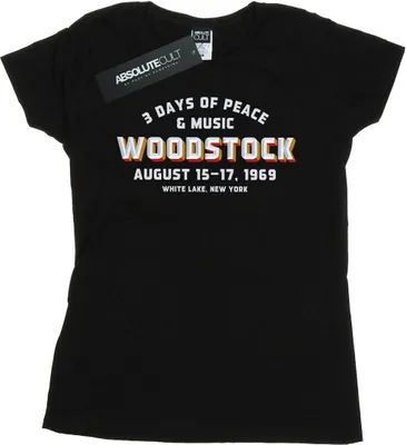 Produktbild von Woodstock - "Varsity 1969" T-Shirt für Damen BI49900 (S) (Schwarz)
