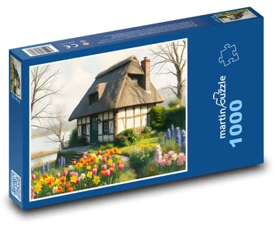 Obrázek produktu pro Puzzle 1000 Dům u jezera se zahrádkou - martinpuzzle