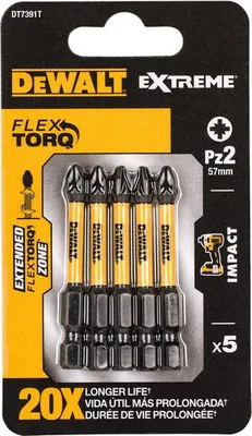 Produktbild von DeWALT DT7391T-QZ, 5 Stück(e), Pozidriv, PZ 2, 5 cm, Hexagonal, Box
