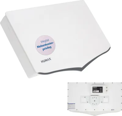 Produktbild von Humax mobile Flachantenne H40D, 2 Teilnehmer, Twin LNB, Montagematerial, weiß