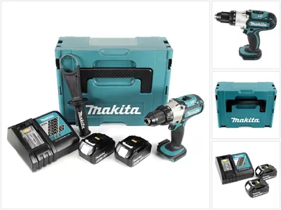 Obrázek produktu pro Akumulátorová vrtačka Makita DDF 451 RTJ 18 V, 80 Nm + 2x akumulátory 5,0 Ah + nabíječka v sadě Makpac