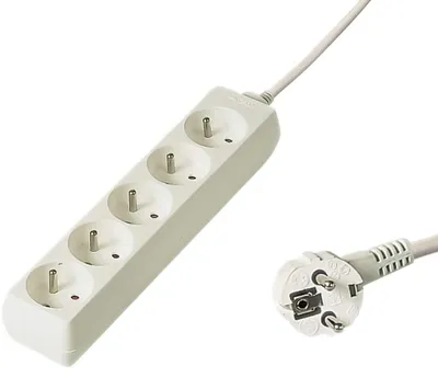 Immagine prodotto di Cavo di prolunga PREMIUMCORD 230V 5m, 5 prese, bianco (pp5-05)