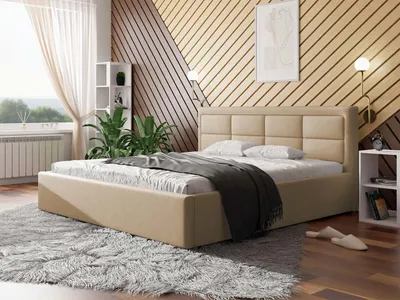 Obrázek produktu pro Manželská postel s roštem 200x200 PALIGEN 2 - béžová