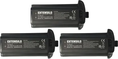 Produktbild von EXTENSILO 3x Akku kompatibel mit Canon EOS 1Ds Mark II, 1D Mark II N, 1D, 1D Mark II, 1Ds Kamera (1800 mAh, 12 V, NiMH)
