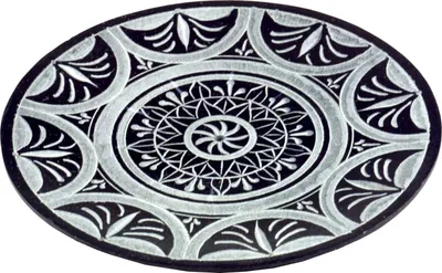 Produktbild von Indischer Räucherstäbchenhalter Ø 10 cm aus Speckstein, Kerzenteller - Sonnen Mandala, Schwarz, Räucherstäbchen Halter