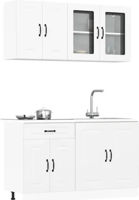Produktbild von Hochwertig 4-tlg. Küchenschrank-Set Kalmar Weiß Holzwerkstoff 3314851