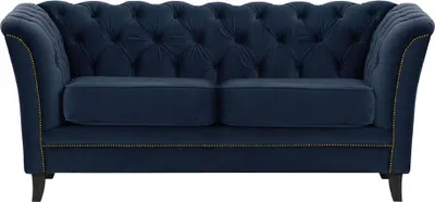 Zdjęcie produktu dla Sofa dwuosobowa Karin-Velluto 11-czarny-rustykalne złoto