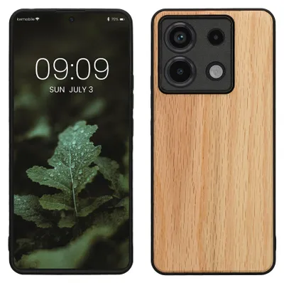 Produktbild von kwmobile Handyhülle für Xiaomi Redmi Note 13 Pro 5G / Poco X6 5G Hülle Holz - Case mit TPU Bumper - Stoßfestes Hardcase - Schutzhülle Cover in