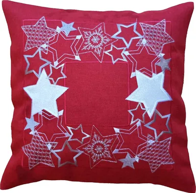 Produktbild von Kissenhülle Stickerei Stern 40 x 40 Kissenhülle - rot