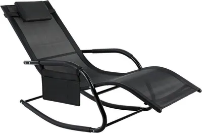 Produktbild von Liege Deluxe – Sonnenliege & Strandstuhl – Schwarz – Komfortabler Gartenliegestuhl