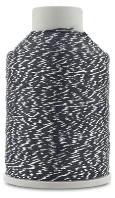 Produktbild von YarnArt Camellia New Garn 412 Schwarz/Silber 50g/450m – glänzend für Häkel-Deko