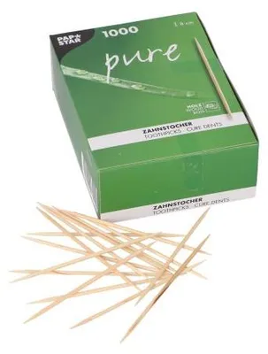 Produktbild von Papstar Zahnstocher, Holz "pure" rund 8 cm, 30 x 1000 Stück