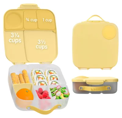 Bentobox 2L, 4 Fächer, auslaufsicher, mit Kühlelement, für Schule