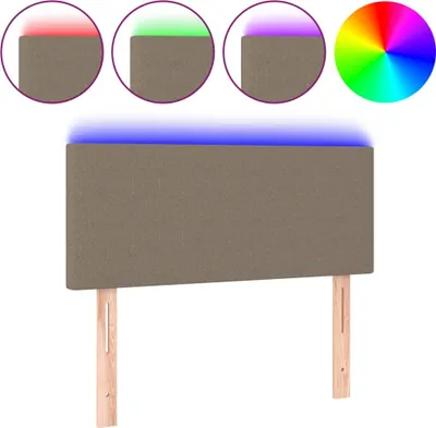 Imagen del producto de vidaXL Cabecero LED color taupe, 100x5x78/88 cm, tela