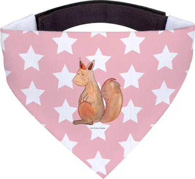 Produktbild von Mr. & Mrs. Panda Hundehalstuch Einhorn Glauben - Rot Pastell - Geschenk, Eichhörnchen, Einhörner, Halstuch Hund, Tuch, Einhörnchen, Hunde, Eichhorn, Unicorn, Für