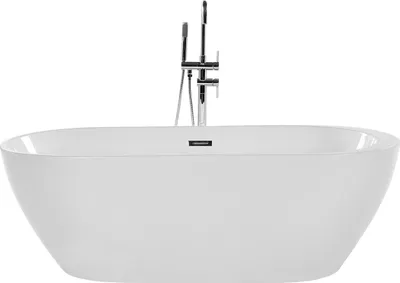 Obrázek produktu pro BELIANI Vana bílá se stříbrnou sanitární akrylát volně stojící 170 x 80 cm moderní koupelna