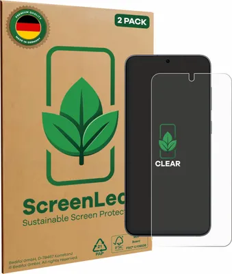 Produktbild von 2x ScreenLeaf Schutzfolie für Samsung Galaxy S25 Enterprise Edition nachhaltiger Displayschutz Display Schutz Folie Klar Transparent
