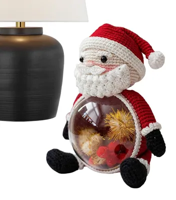 Produktbild von Gehäkelte Keksdose mit Weihnachtsmann-Dekoration