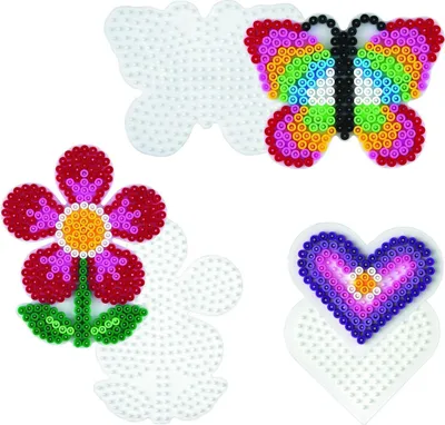Produktbild von Hama Stiftplatten-Set Frühling, weiß für Midi-Bügelperlen