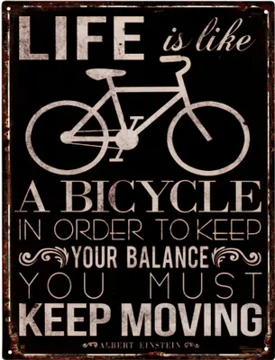 Produktbild von Moritz Deko Blechschild Fahrrad Life is Like a Bicycle Metallschild Retro Vintage-Design zur Dekoration Wanddekoration
