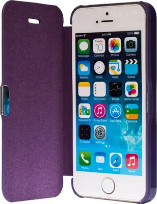 Produktbild von Flip Cover Schutzhülle Case Handyhülle Bookstyle für Apple iPhone 5 / 5s / SE Violett