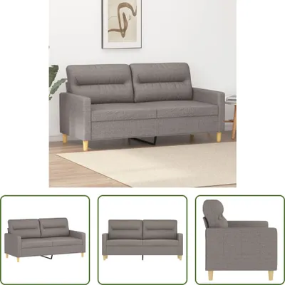 Image de The Living Store Canapé 2 places taupe 140 cm Tissu