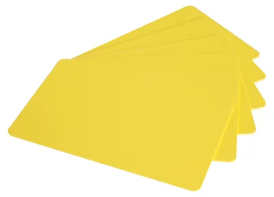 Image de Cartes plastiques vierges, couleur jaune [10 pièces]. Cartes vierges au format carte bancaire