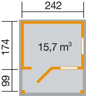 Produktbild von WEKA 820.2007.00.00 Gartenhaus/Blockbohlenhaus Natur 2 Vordach/Terasse (100 cm)/Einzeltür/Einzelfenster ; Größe: 1 ; Farbgebung: Naturbelassen ; Wandstärke: 20 mm ; Maße (LxBxH): 280 cm x 240 cm x 250 cm ; Seitenwandhöhe: 240 cm