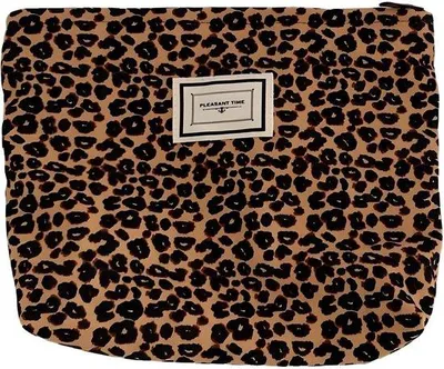 Image de Pochette de toilette marron - Nécessaire de toilette pour femmes - Pochette à maquillage - Nécessaire de toilette avec crochet - Léger - Fabriqué dans un matériau de haute qualité - 25 x 18 x 7 cm
