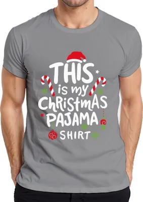 Obrázok produktu pre Toto je moje vianočné pyžamové tričko - Christmas Xmas Pánske tričko, sivé, M