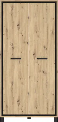 Produktbild von Kleiderschrank >TRONDHEIM< in Artisan Eiche / Schwarz Eiche - 99,1x209x60,3cm B/H/T