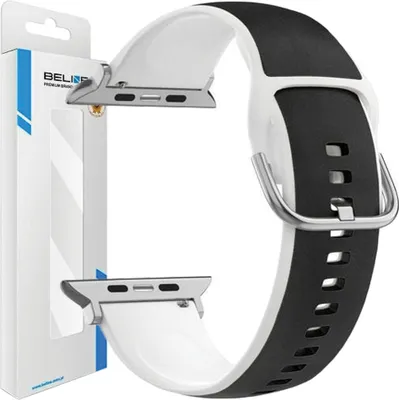 Produktbild von Beline Apple Watch Armband Silico Leder38/40/41Mm Schwarz-Weiß /Schwarz-Weiß Box