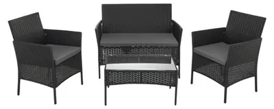 Image de Mobilier de jardin en rotin noir Gardlov 26908