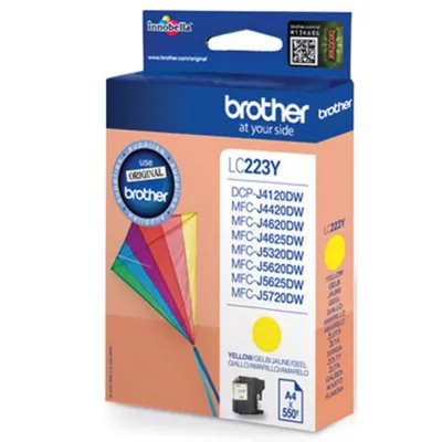 Produktbild von Brother LC223YBP - Gelb - original - Blisterverpackung - Tintenpatrone - für Brother DCP-J4120, J562, MFC-J4420, J4620, J4625, J480, J5320, J5625, J5720, J680, J880