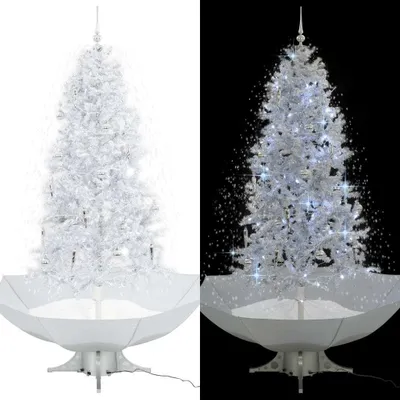 Produktbild von Schneiender Weihnachtsbaum mit Schirmfuß Weiß 190 cm