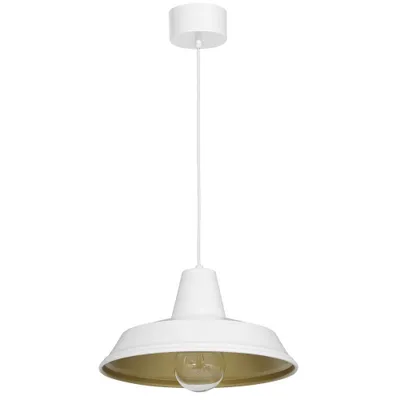 Immagine prodotto di Lampada a sospensione Loft bianca con interno oro Classe 1xE27 15W Luminex