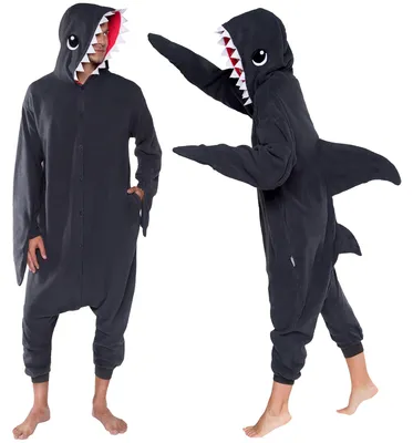 Zdjęcie produktu dla Funziez! Piżama jednoczęściowa dla dorosłych (uni ) - pluszowy kostium rekina do cosplayu