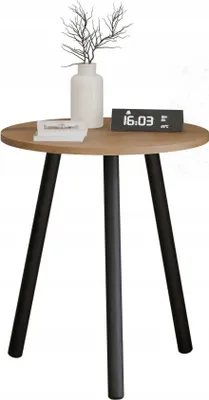 Zdjęcie produktu dla Kawowy Okrągły Stolik Ława Loft Industrial Salon 55 cm