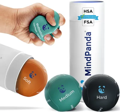 Imagen del producto de Pelota antistrés para fortalecer la fuerza de agarre | Diferentes niveles de resistencia para terapia de manos y dedos