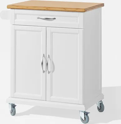 Produktbild von Küchenschrank - Küchenhochregal - Holzkarton mit Bambus-Arbeitsplatte - Schrank und 1 Ladung