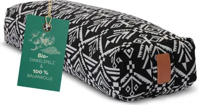 Produktbild von #DoYourYoga Yoga-Bolster Paravati - Dinkelspelz - 67x22x13cm - Style7/Schwarz/Weiß