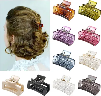Produktbild von 10 Stück Kleine Haarspangen für Damen - Eckig & Bunt - 4 CM Haarklammer - Kavya