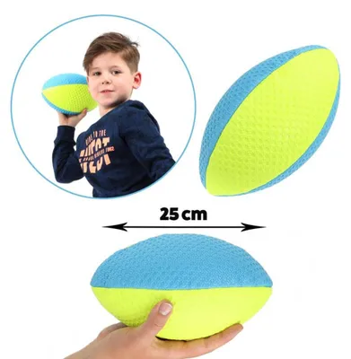 Produktbild von Toi-Toys Rugbyball Neon Blau Gelb Sportspielzeug für Kinder