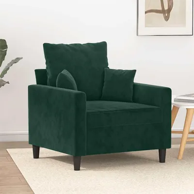 Produktbild von Lesesessel mit Metallgestell, dunkelgrünem Samt und 60 cm Breite