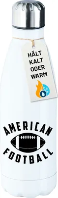 Produktbild von Huuraa Trinkflasche American Football Ball 500ml White Edelstahl Wasserflasche Trinkflasche Geschenkidee