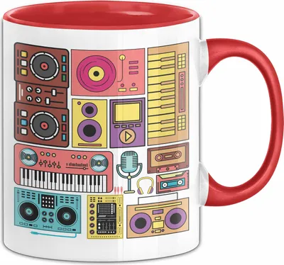 Produktbild von Elektronische Musik Tasse Geschenk für DJ Synthesizer Mischpult (Rot)